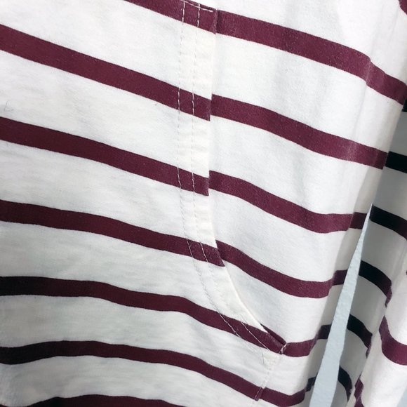 CCC Women's White Button Down Stripped Lightweight Sweater Coat Jacket Hoodie - Picture 5 of 11